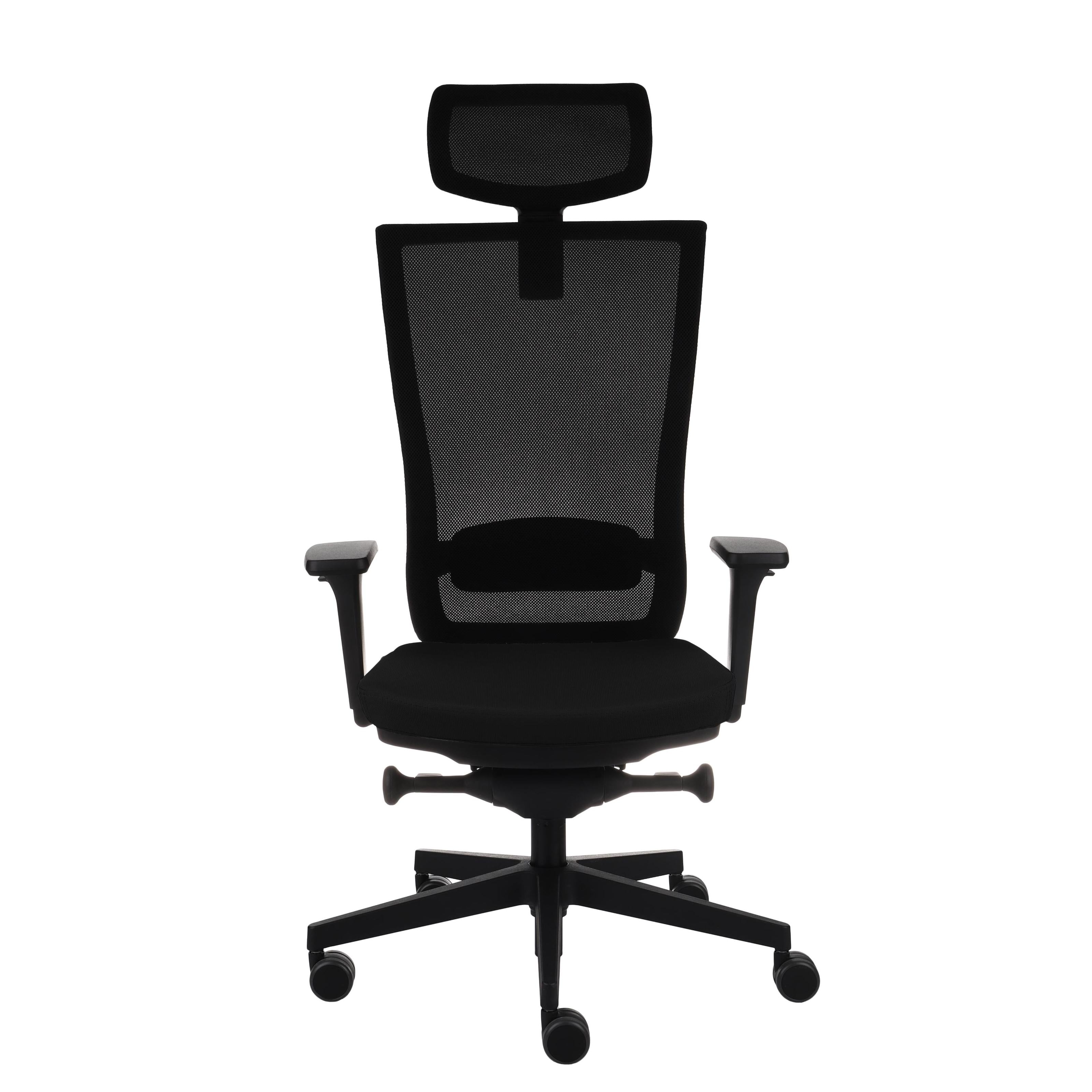 Marti HD Note Black Bürostuhl Ergonomisch mit Netzbespannung, Schwarzes Gestell-Brötter.de