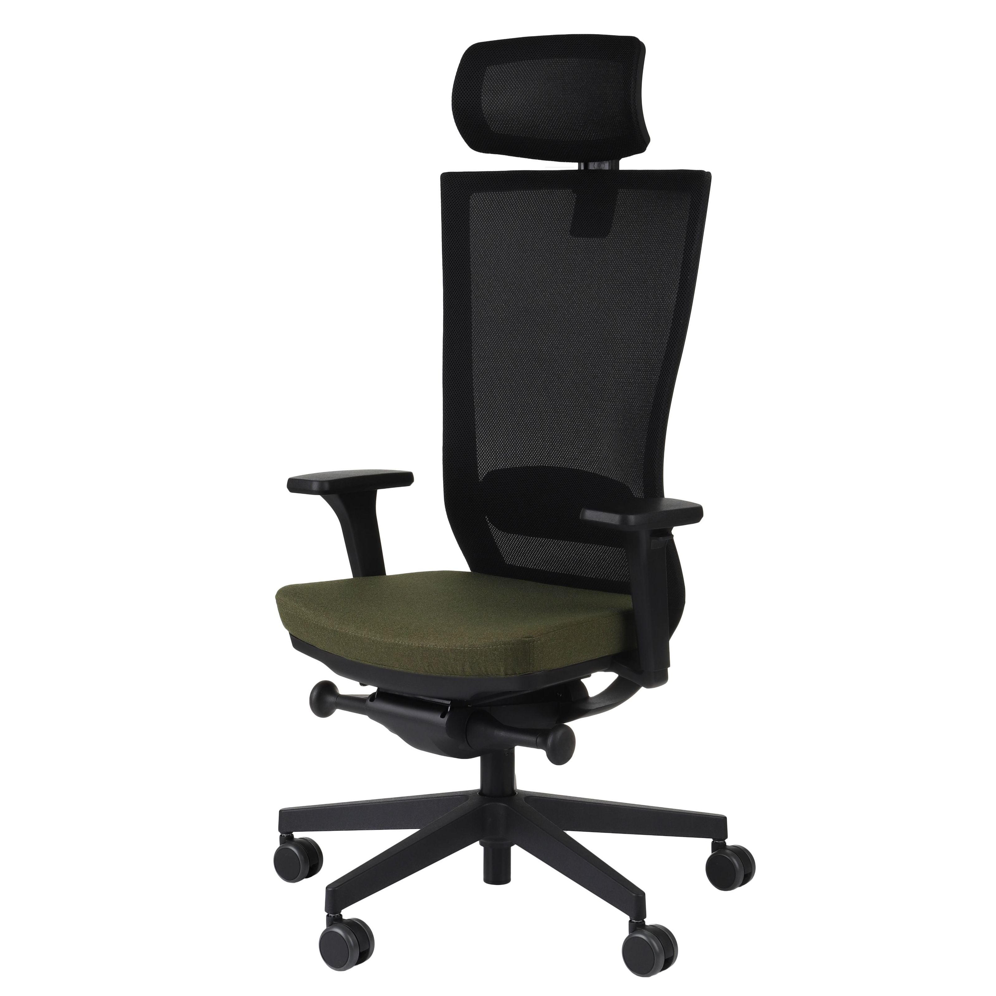 Marti HD Hygge Moss Green Bürostuhl Ergonomisch mit Netzbespannung, Schwarzes Gestell-Brötter.de
