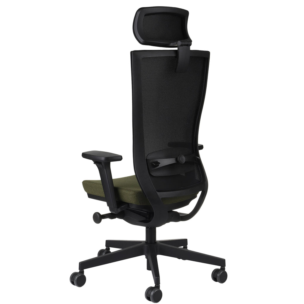 Marti HD Hygge Moss Green Bürostuhl Ergonomisch mit Netzbespannung, Schwarzes Gestell-Brötter.de