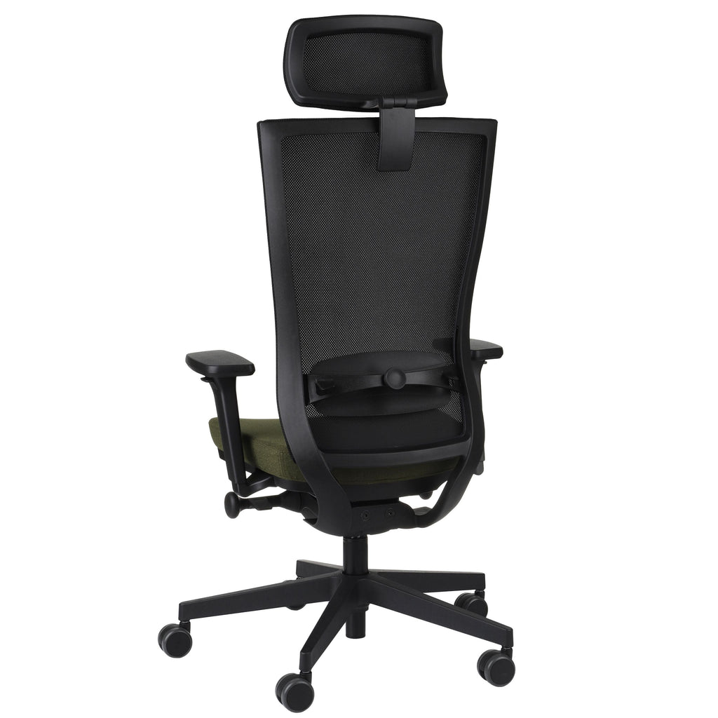 Marti HD Hygge Moss Green Bürostuhl Ergonomisch mit Netzbespannung, Schwarzes Gestell-Brötter.de