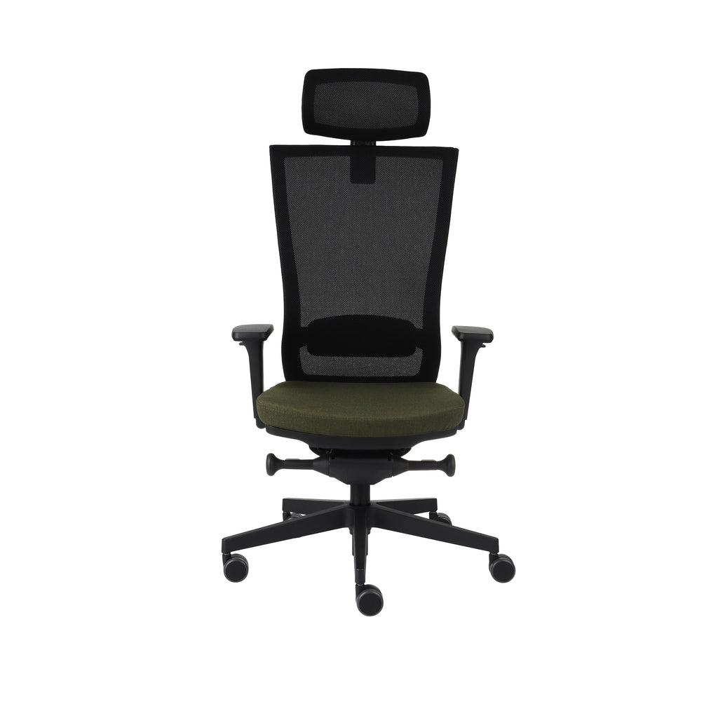 Marti Bürostuhl Ergonomisch mit Netz- oder gepolsterter Rückenlehne, Schwarzes Gestell