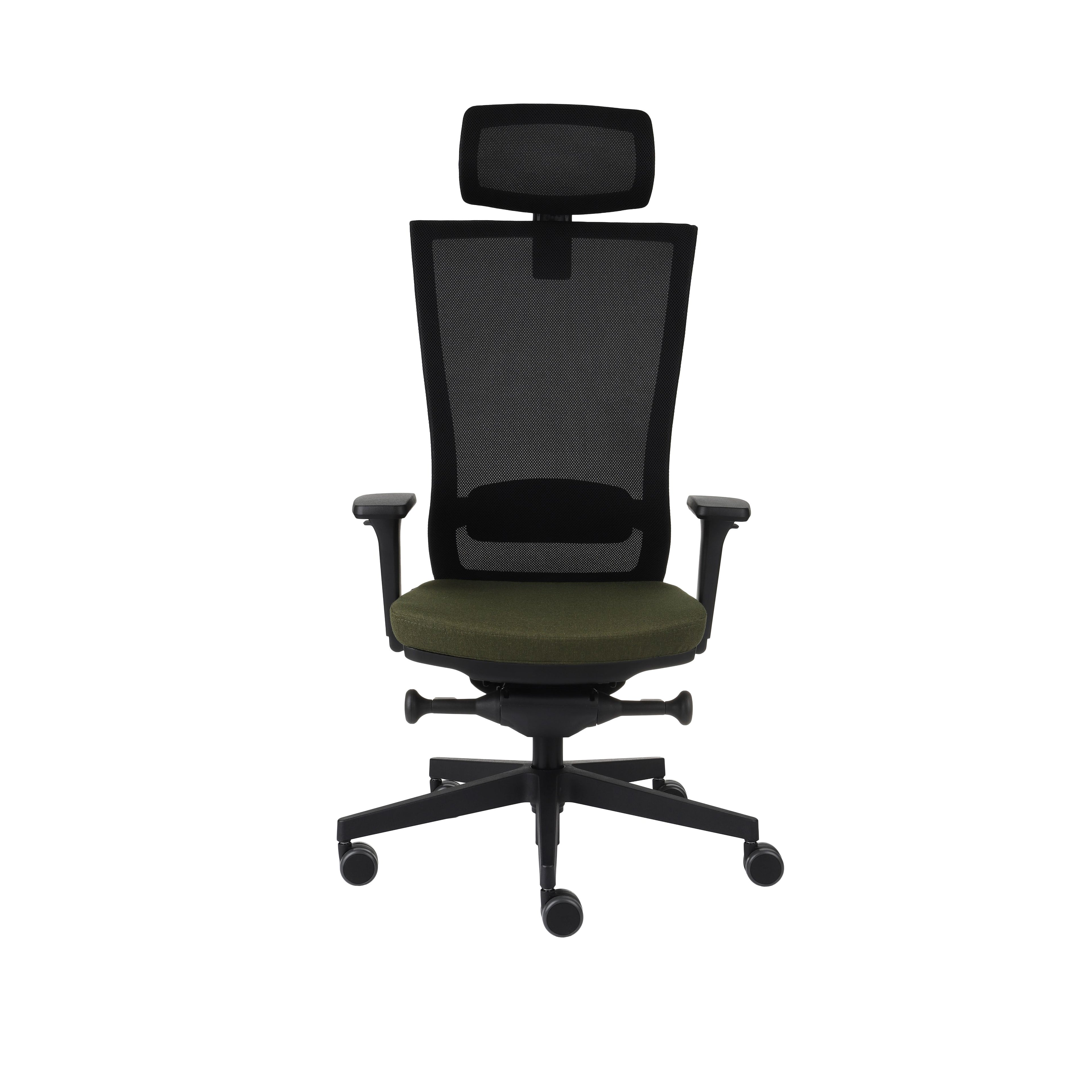 Marti Bürostuhl Ergonomisch mit Netz- oder gepolsterter Rückenlehne, Schwarzes Gestell