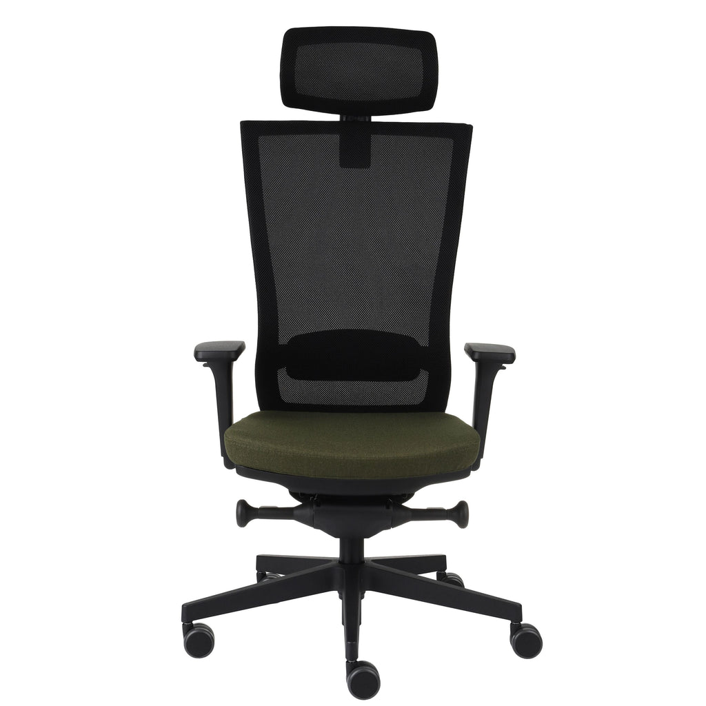 Marti HD Hygge Moss Green Bürostuhl Ergonomisch mit Netzbespannung, Schwarzes Gestell-Brötter.de