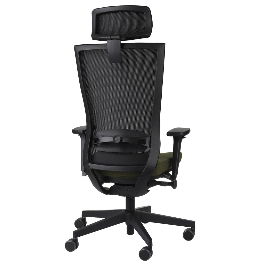Marti HD Hygge Moss Green Bürostuhl Ergonomisch mit Netzbespannung, Schwarzes Gestell-Brötter.de