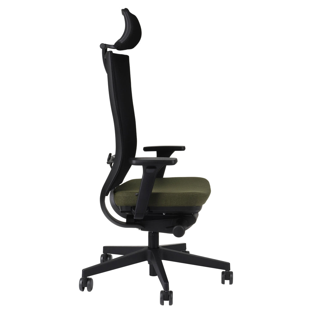 Marti HD Hygge Moss Green Bürostuhl Ergonomisch mit Netzbespannung, Schwarzes Gestell-Brötter.de