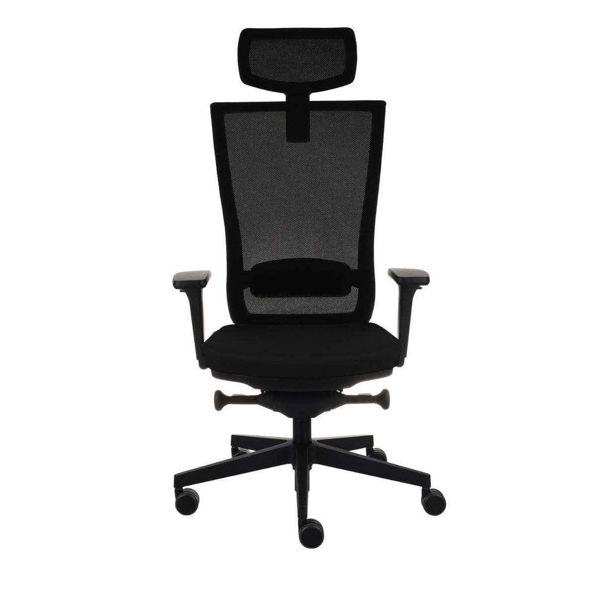 Marti Note Black Bürostuhl Ergonomisch mit Netz- oder gepolsterter Rückenlehne, Schwarzes Gestell