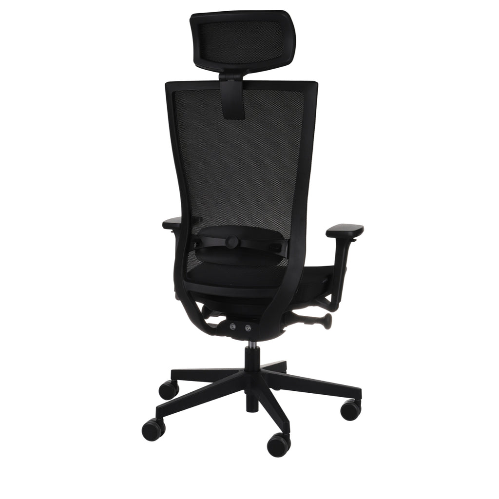 Marti Note Black Bürostuhl Ergonomisch mit Netz- oder gepolsterter Rückenlehne, Schwarzes Gestell