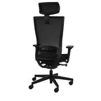 Marti Note Black Bürostuhl Ergonomisch mit Netz- oder gepolsterter Rückenlehne, Schwarzes Gestell