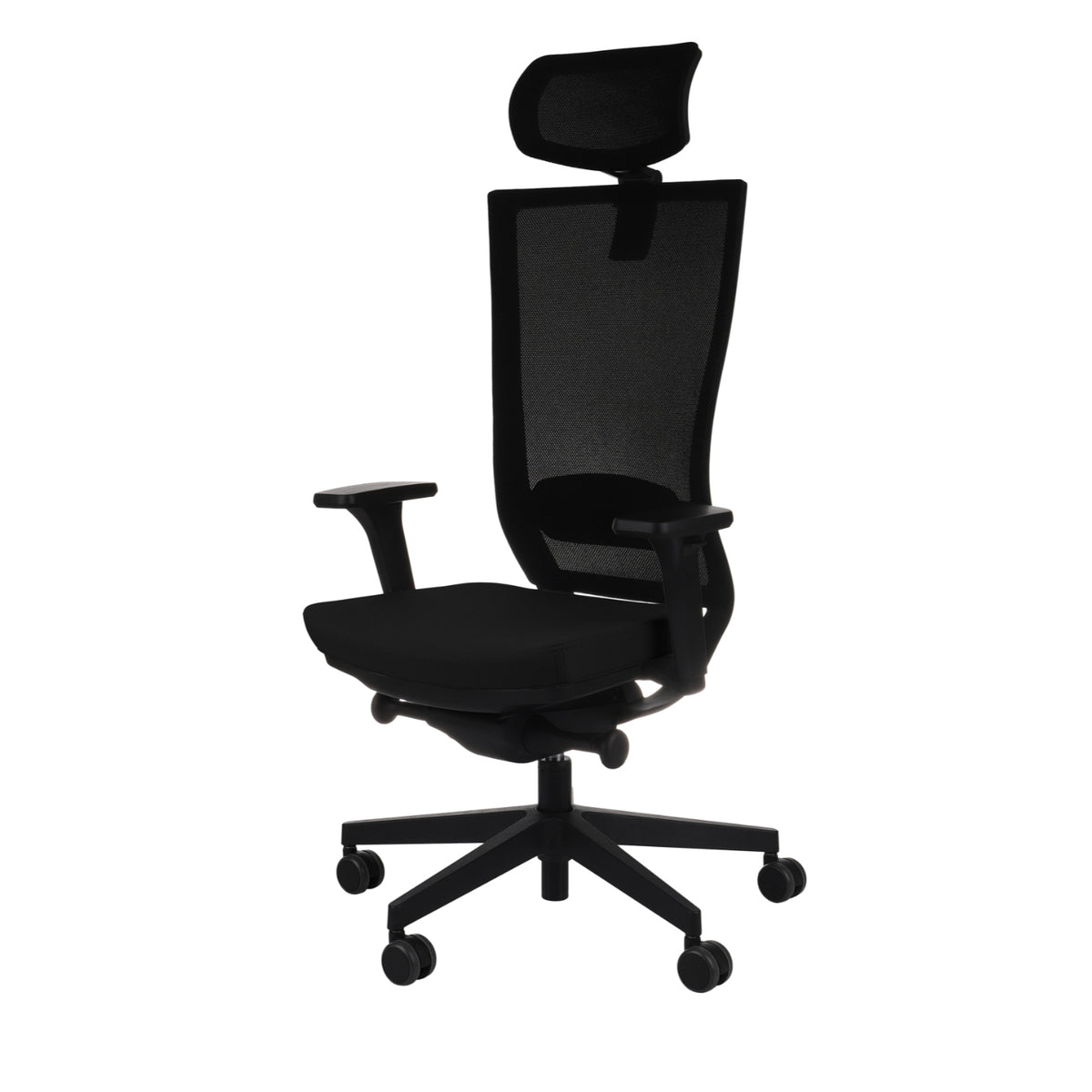 Marti Note Black Bürostuhl Ergonomisch mit Netz- oder gepolsterter Rückenlehne, Schwarzes Gestell