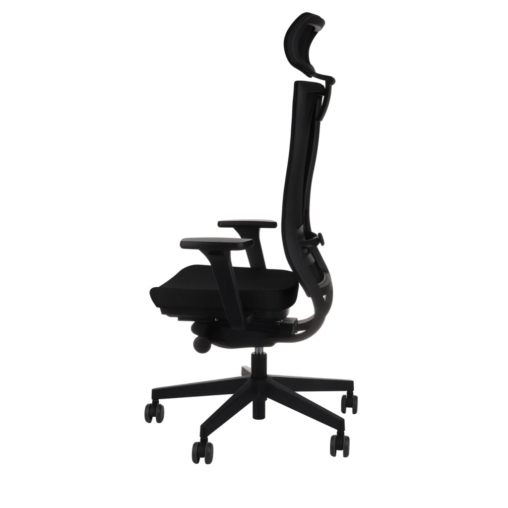 Marti Note Black Bürostuhl Ergonomisch mit Netz- oder gepolsterter Rückenlehne, Schwarzes Gestell