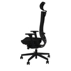 Marti Note Black Bürostuhl Ergonomisch mit Netz- oder gepolsterter Rückenlehne, Schwarzes Gestell