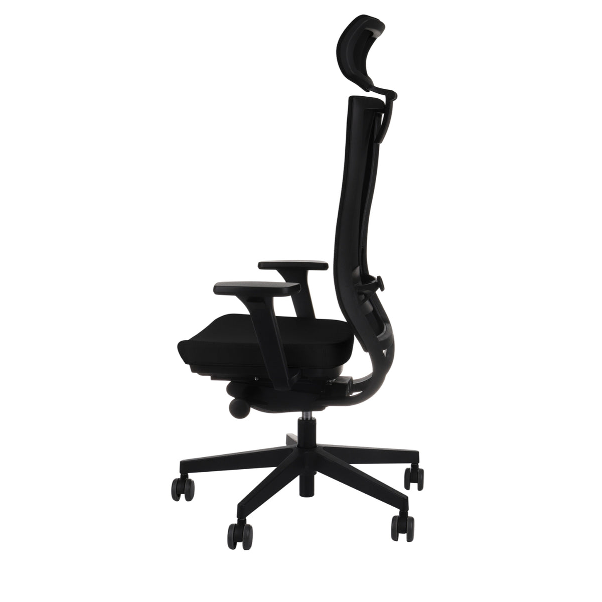 Marti Note Black Bürostuhl Ergonomisch mit Netz- oder gepolsterter Rückenlehne, Schwarzes Gestell
