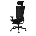 Marti Note Black Bürostuhl Ergonomisch mit Netz- oder gepolsterter Rückenlehne, Schwarzes Gestell