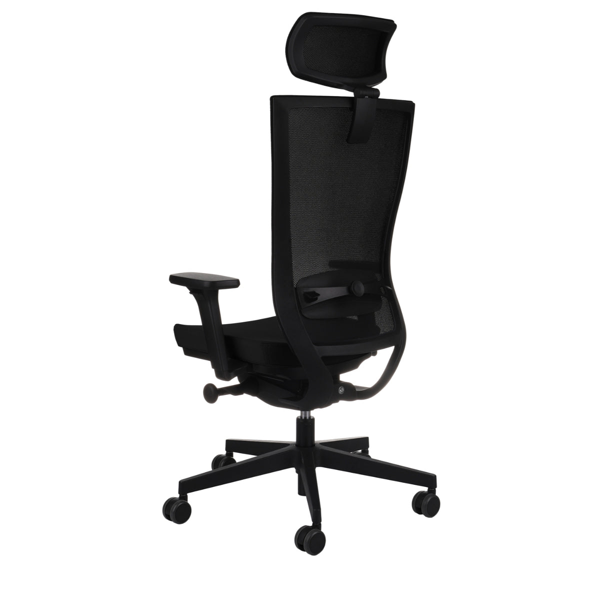 Marti Note Black Bürostuhl Ergonomisch mit Netz- oder gepolsterter Rückenlehne, Schwarzes Gestell