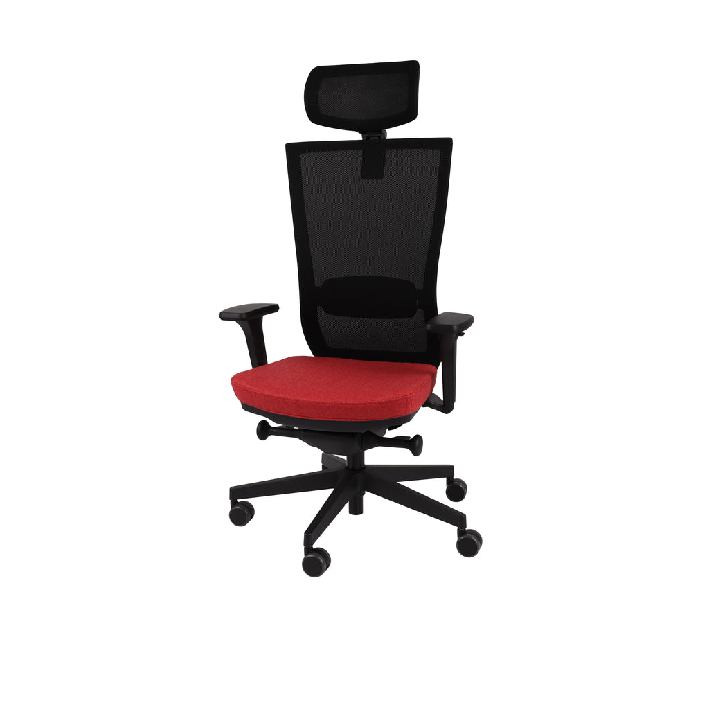 Marti Bürostuhl Ergonomisch mit Netz- oder gepolsterter Rückenlehne, Schwarzes Gestell
