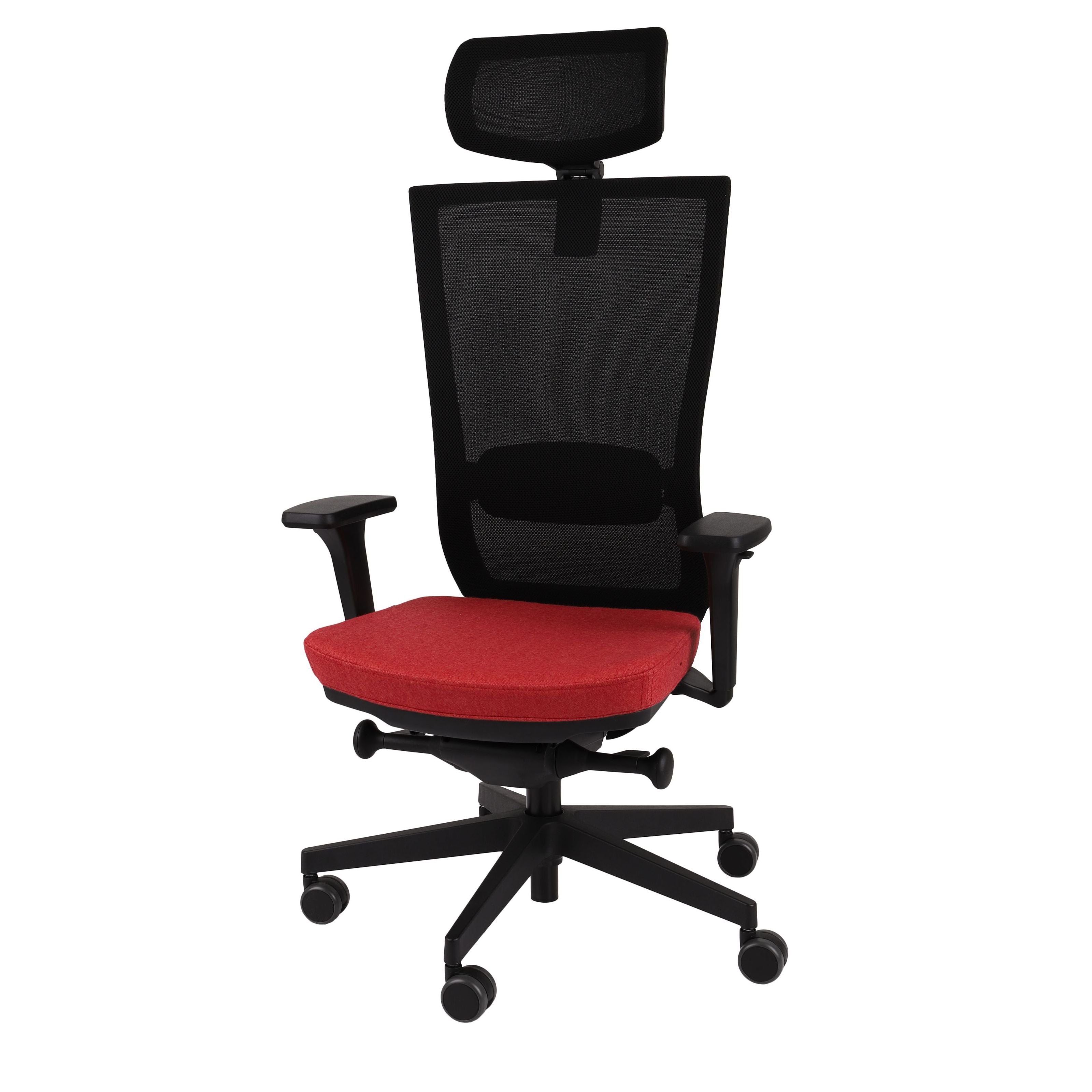 Marti HD Synergy Red Bürostuhl Ergonomisch mit Netzbespannung, Schwarzes Gestell-Brötter.de