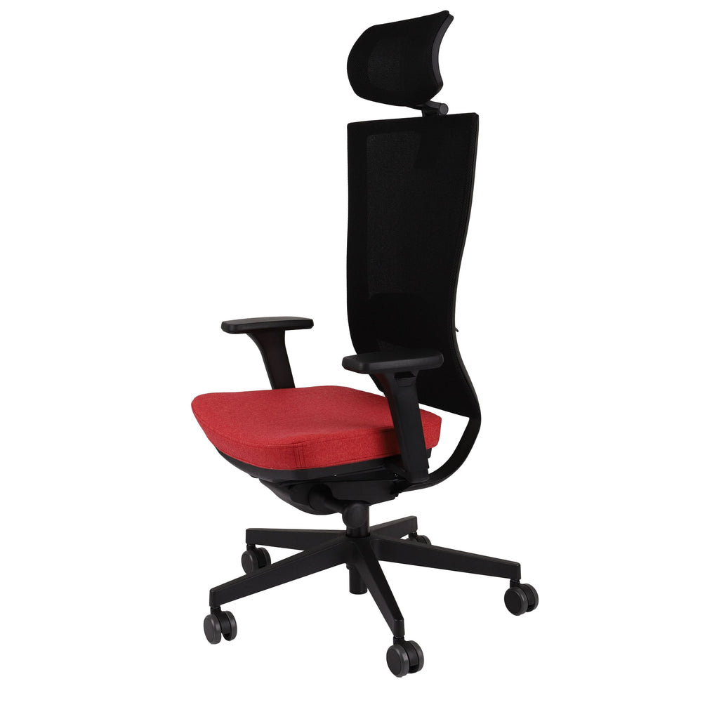 Marti HD Synergy Red Bürostuhl Ergonomisch mit Netzbespannung, Schwarzes Gestell-Brötter.de