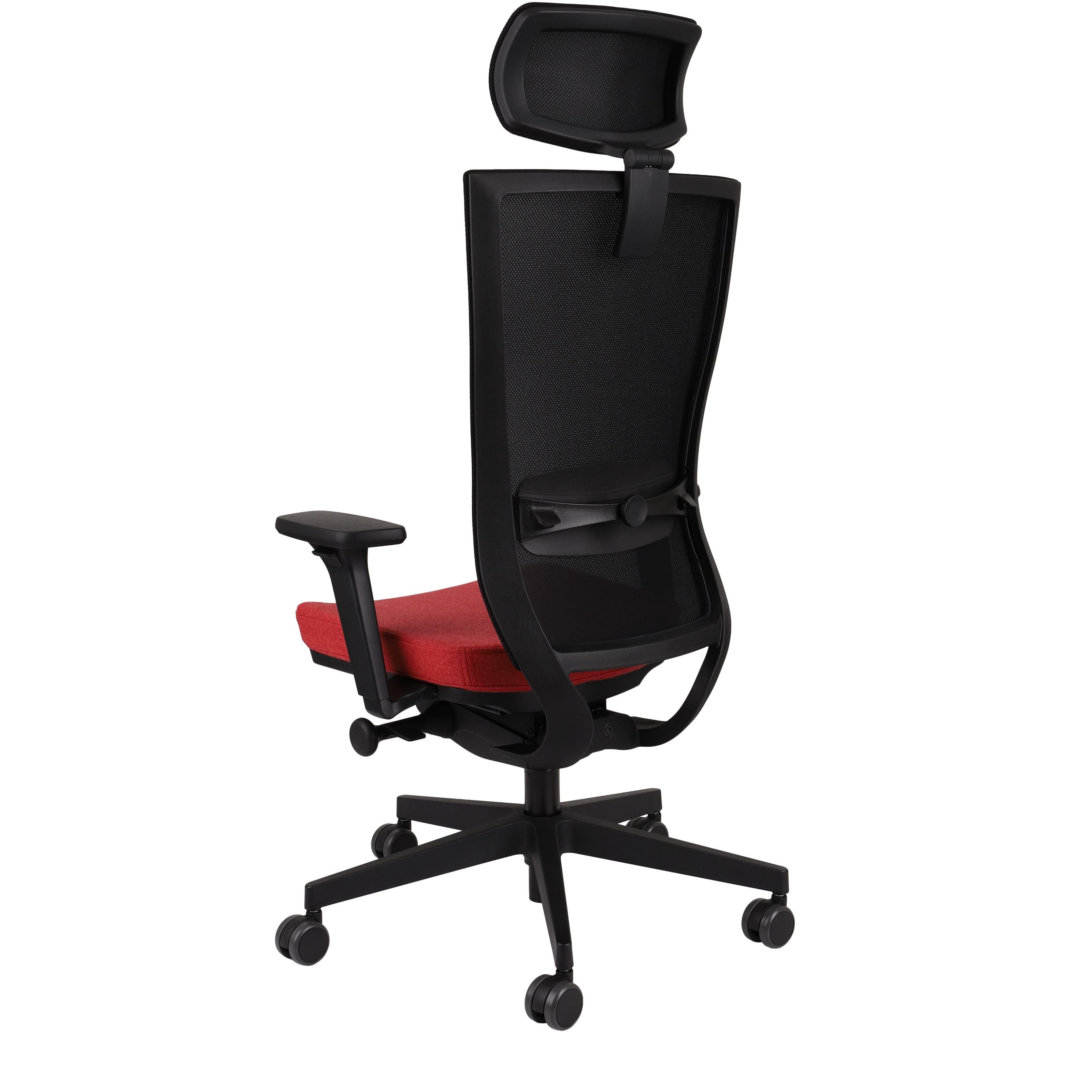 Marti HD Synergy Red Bürostuhl Ergonomisch mit Netzbespannung, Schwarzes Gestell-Brötter.de