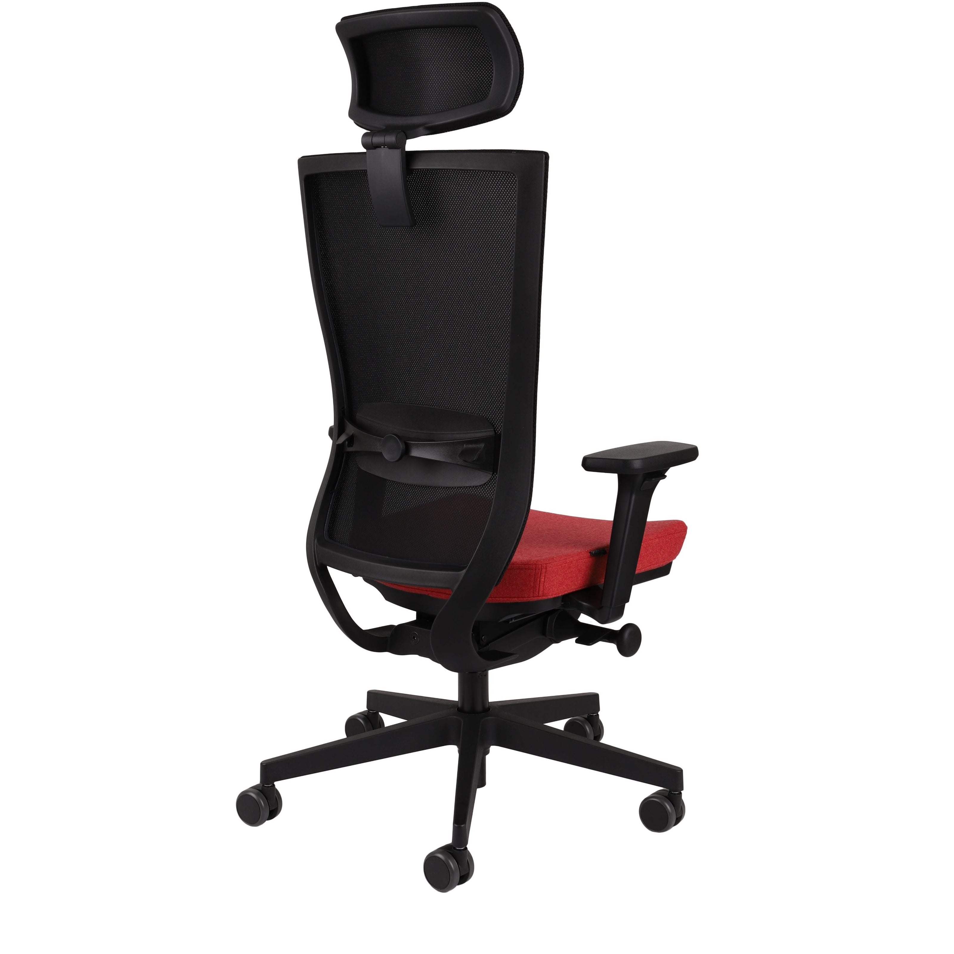 Marti HD Synergy Red Bürostuhl Ergonomisch mit Netzbespannung, Schwarzes Gestell-Brötter.de
