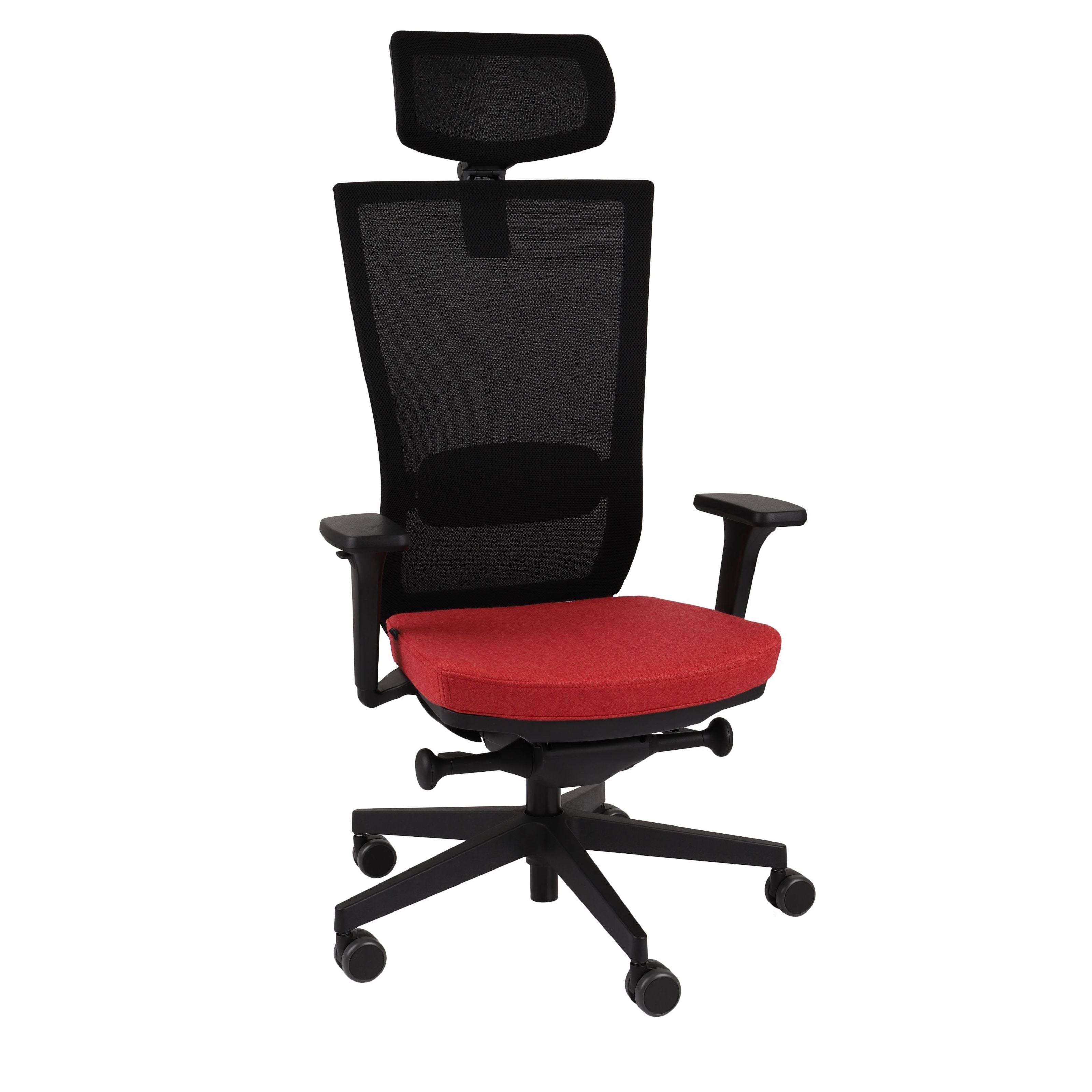Marti HD Synergy Red Bürostuhl Ergonomisch mit Netzbespannung, Schwarzes Gestell-Brötter.de
