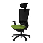 Marti HD Note Green Bürostuhl Ergonomisch mit Netzbespannung, Schwarzes Gestell-Brötter.de