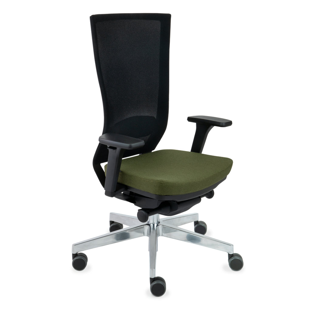 Marti Bürostuhl Ergonomisch mit Netz- oder gepolsterter Rückenlehne, Schwarzes Gestell, Chrome