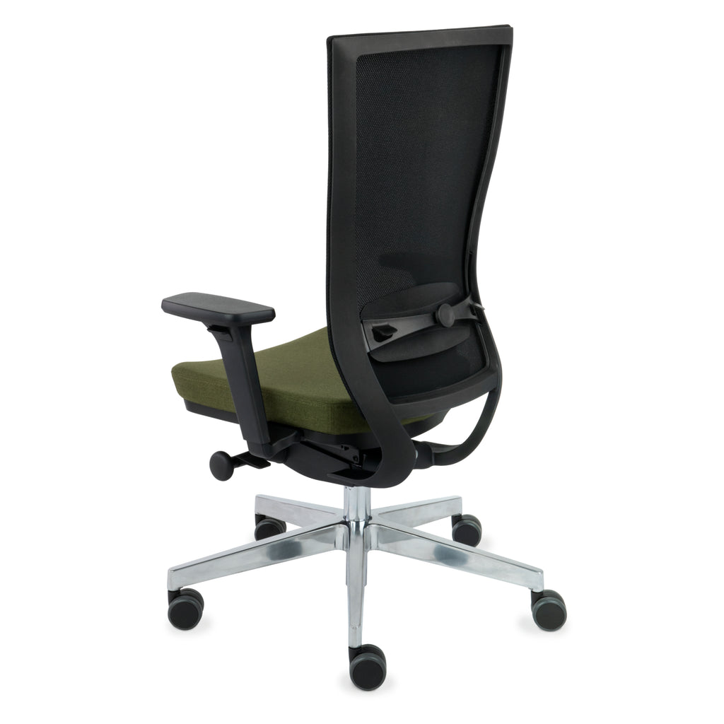 Marti Bürostuhl Ergonomisch mit Netz- oder gepolsterter Rückenlehne, Schwarzes Gestell, Chrome