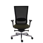 Marti HD Chrome Hygge Moss Green Bürostuhl Ergonomisch mit Netzbespannung, Schwarzes Gestell, Chrome Fußkreuz-Brötter.de