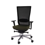 Marti HD Chrome Hygge Moss Green Bürostuhl Ergonomisch mit Netzbespannung, Schwarzes Gestell, Chrome Fußkreuz-Brötter.de