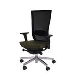 Marti HD Chrome Hygge Moss Green Bürostuhl Ergonomisch mit Netzbespannung, Schwarzes Gestell, Chrome Fußkreuz-Brötter.de
