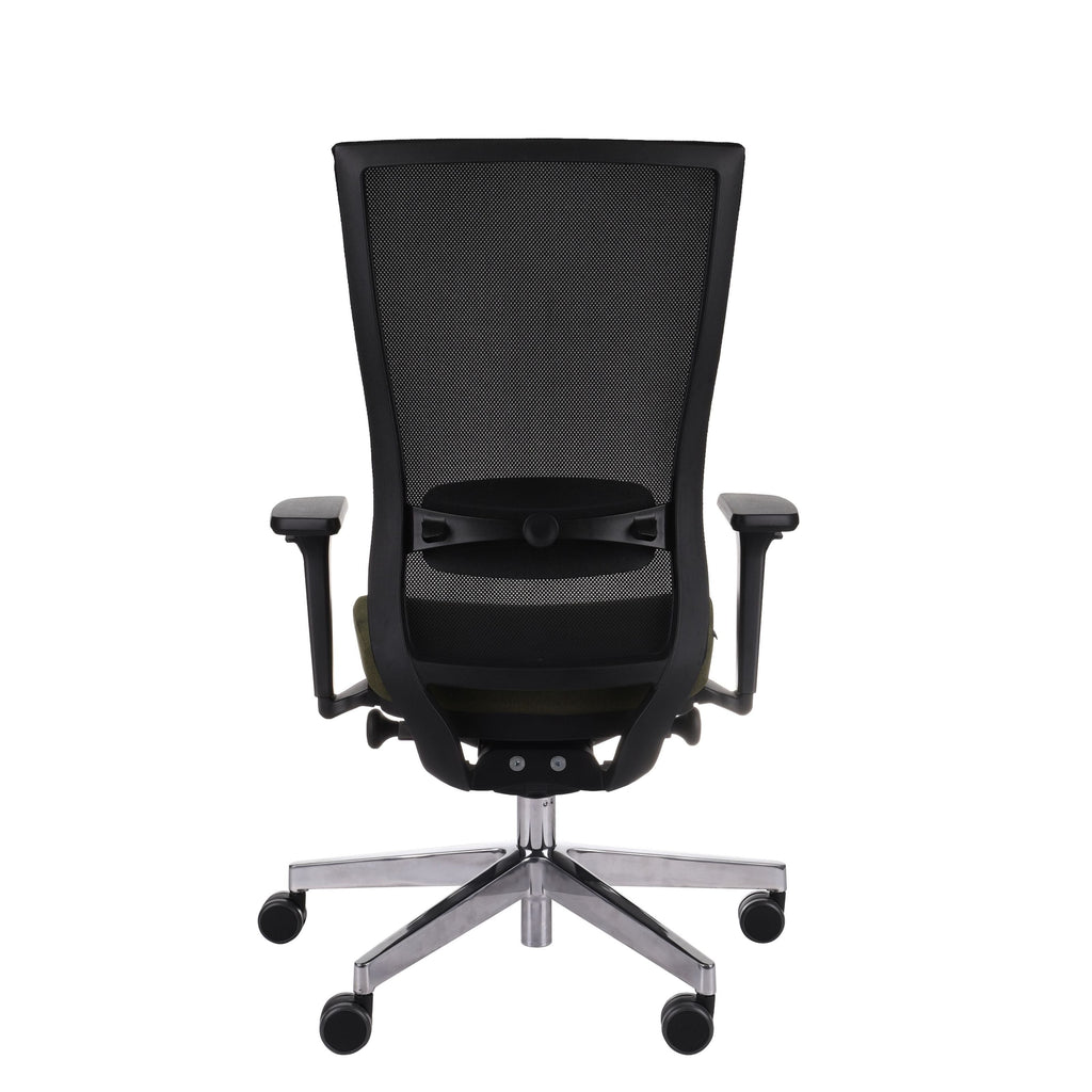 Marti HD Chrome Hygge Moss Green Bürostuhl Ergonomisch mit Netzbespannung, Schwarzes Gestell, Chrome Fußkreuz-Brötter.de