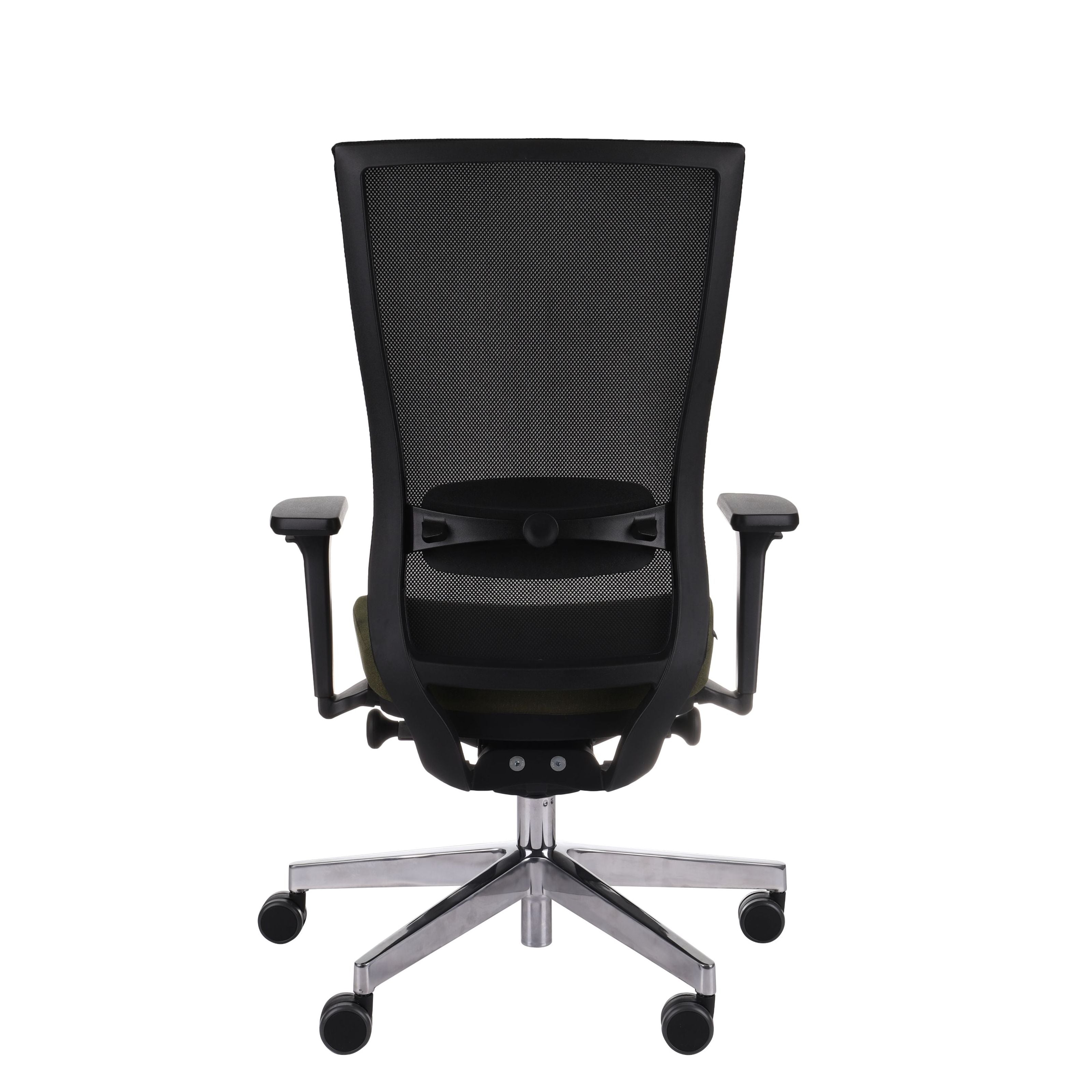 Marti HD Chrome Hygge Moss Green Bürostuhl Ergonomisch mit Netzbespannung, Schwarzes Gestell, Chrome Fußkreuz-Brötter.de