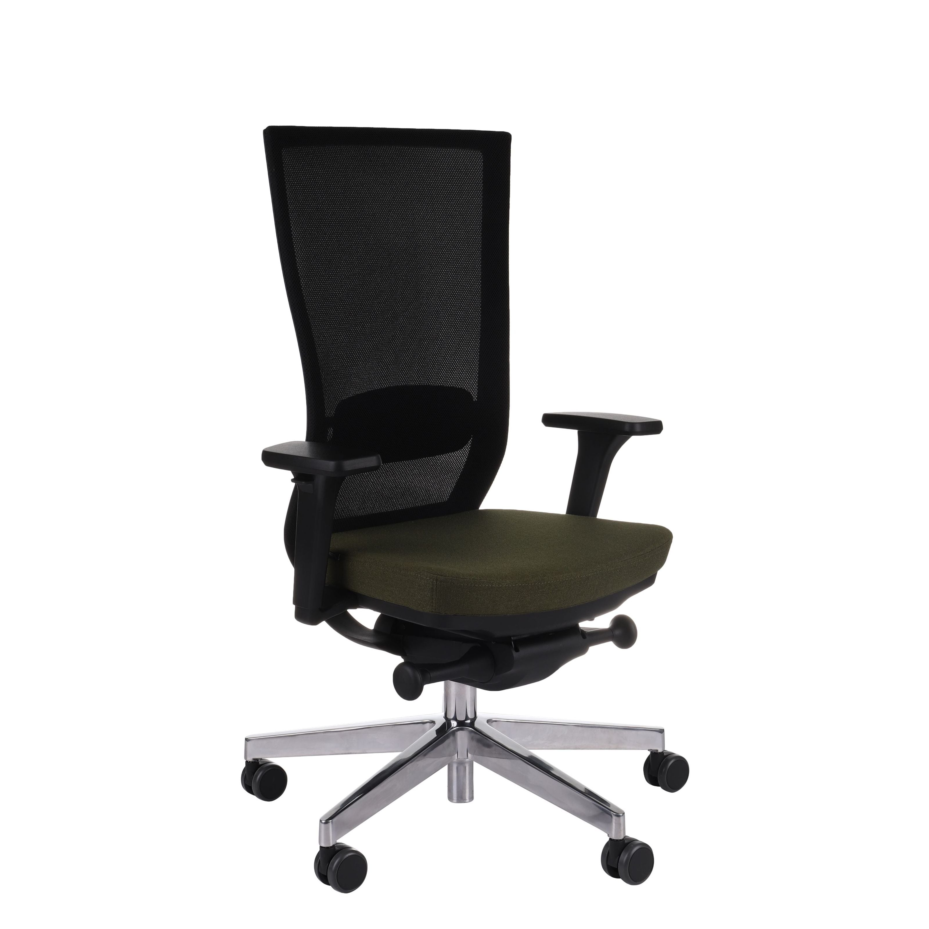Marti HD Chrome Hygge Moss Green Bürostuhl Ergonomisch mit Netzbespannung, Schwarzes Gestell, Chrome Fußkreuz-Brötter.de