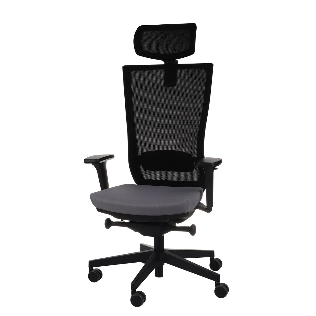Marti HD Note Grey Bürostuhl Ergonomisch mit Netzbespannung, Schwarzes Gestell-Brötter.de