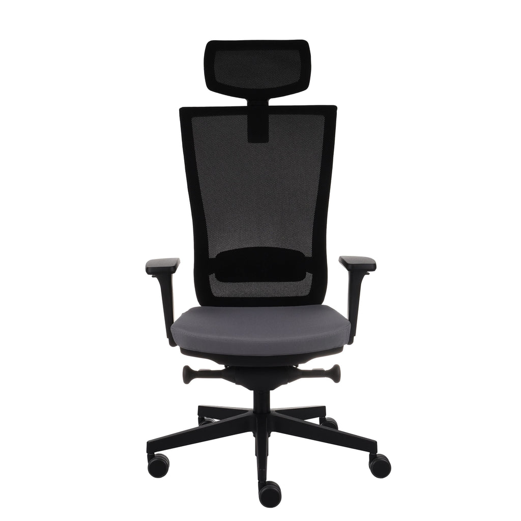Marti HD Note Grey Bürostuhl Ergonomisch mit Netzbespannung, Schwarzes Gestell-Brötter.de