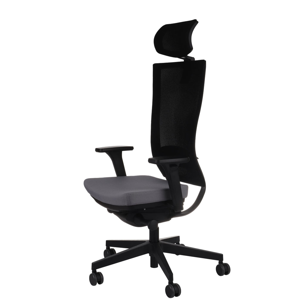 Marti HD Note Grey Bürostuhl Ergonomisch mit Netzbespannung, Schwarzes Gestell-Brötter.de