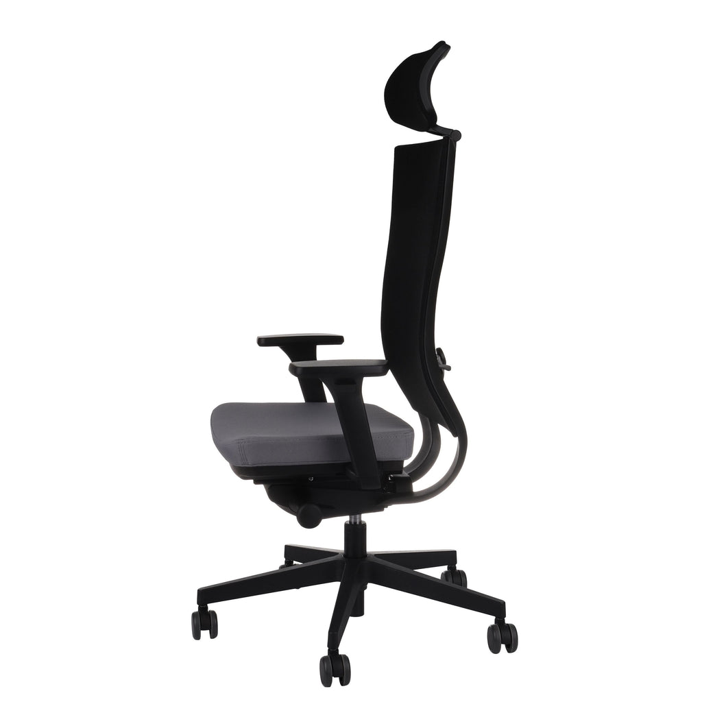 Marti HD Note Grey Bürostuhl Ergonomisch mit Netzbespannung, Schwarzes Gestell-Brötter.de