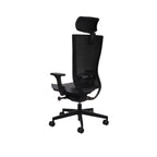 Marti Bürostuhl Ergonomisch mit Netz- oder gepolsterter Rückenlehne, Schwarzes Gestell