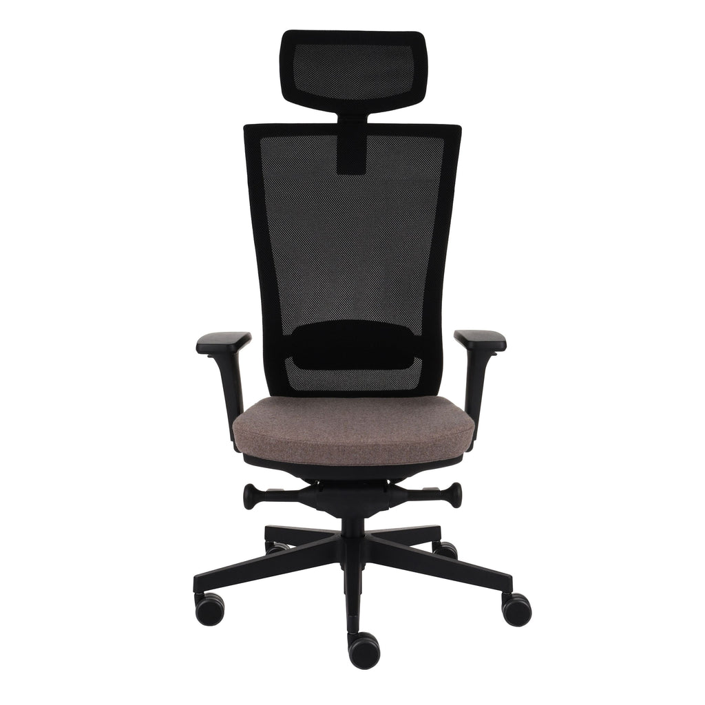 Marti HD Synergy Brown Bürostuhl Ergonomisch mit Netzbespannung, Schwarzes Gestell-Brötter.de