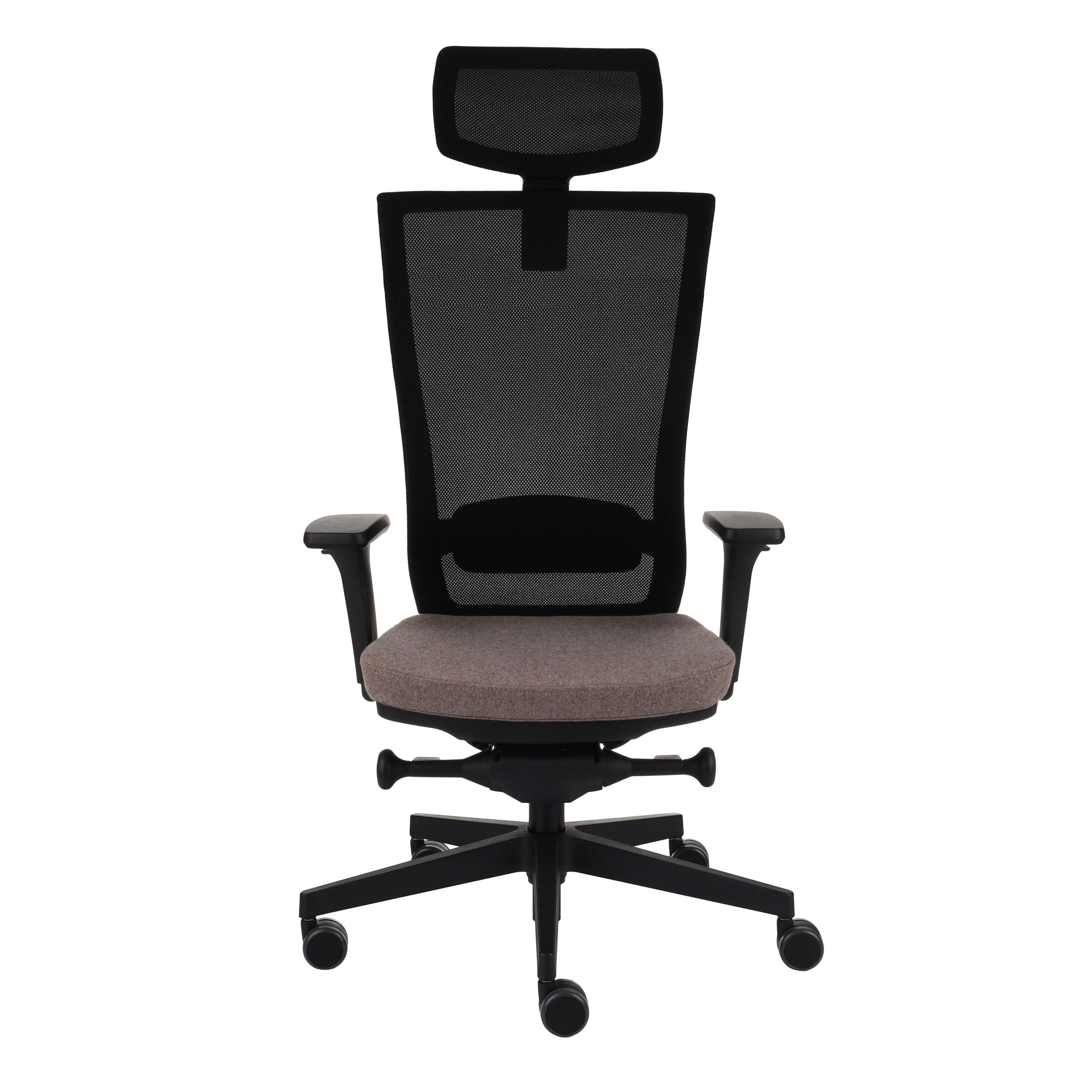 Marti HD Synergy Brown Bürostuhl Ergonomisch mit Netzbespannung, Schwarzes Gestell-Brötter.de