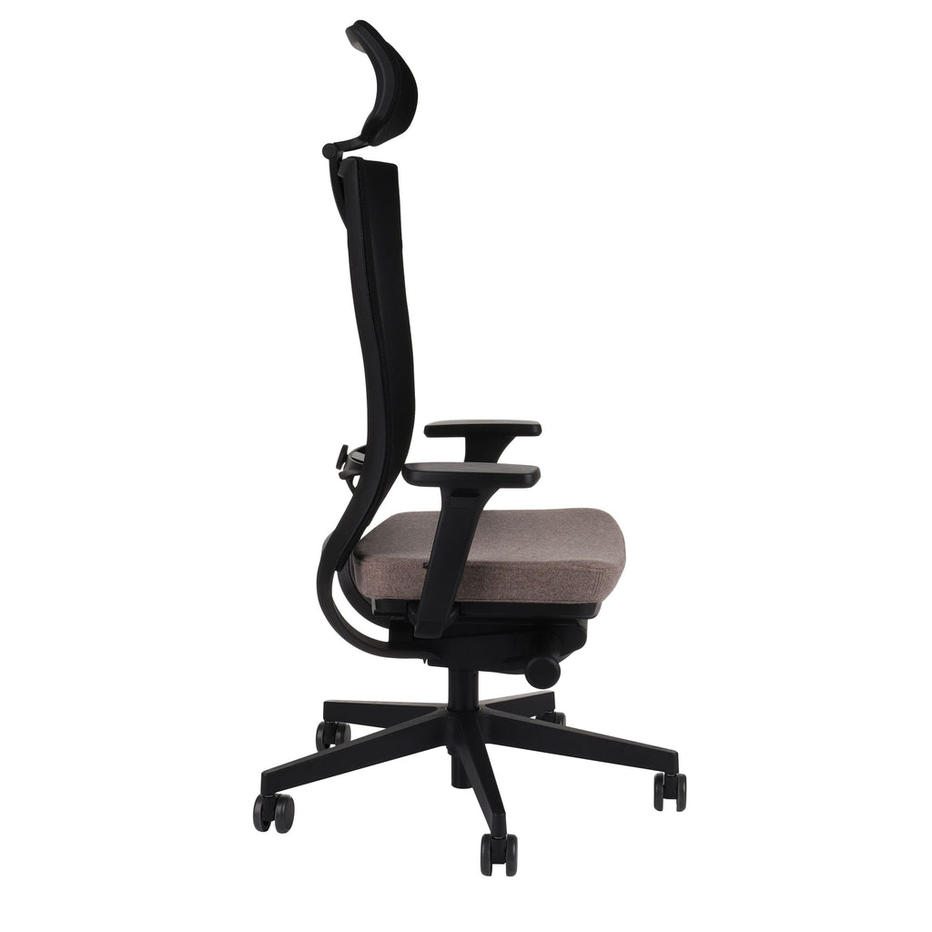 Marti HD Synergy Brown Bürostuhl Ergonomisch mit Netzbespannung, Schwarzes Gestell-Brötter.de