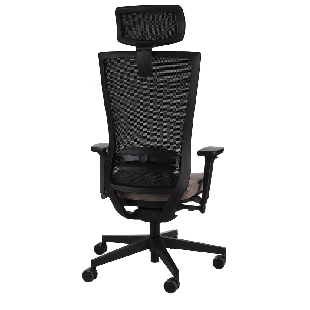 Marti HD Synergy Brown Bürostuhl Ergonomisch mit Netzbespannung, Schwarzes Gestell-Brötter.de