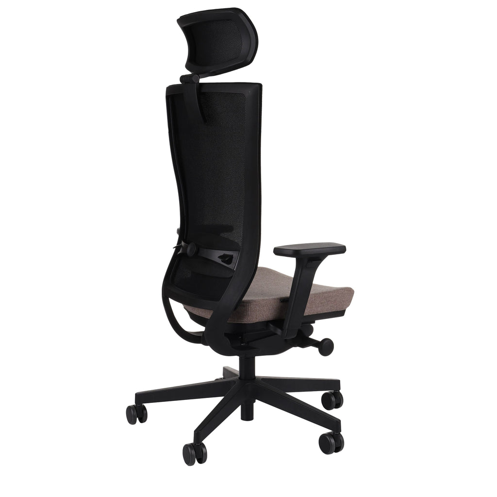 Marti HD Synergy Brown Bürostuhl Ergonomisch mit Netzbespannung, Schwarzes Gestell-Brötter.de