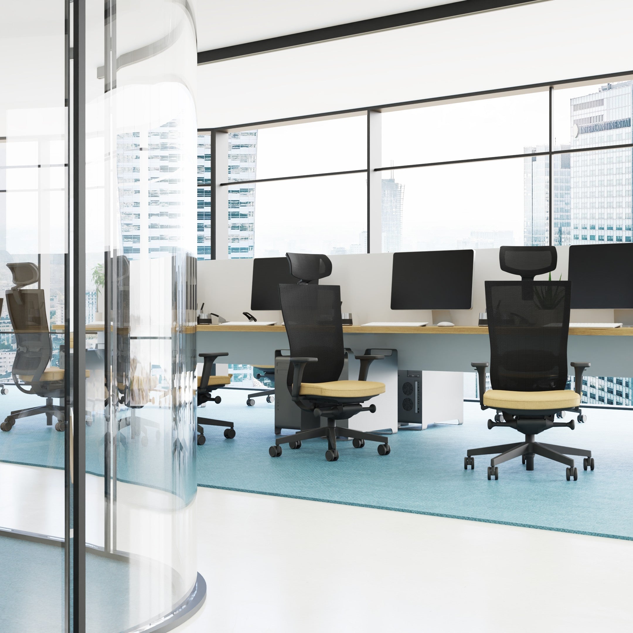 Marti HD Note Black Bürostuhl Ergonomisch mit Netzbespannung, Schwarzes Gestell-Brötter.de