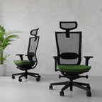 Marti Note Green Bürostuhl Ergonomisch mit Netz- oder gepolsterter Rückenlehne, Schwarzes Gestell