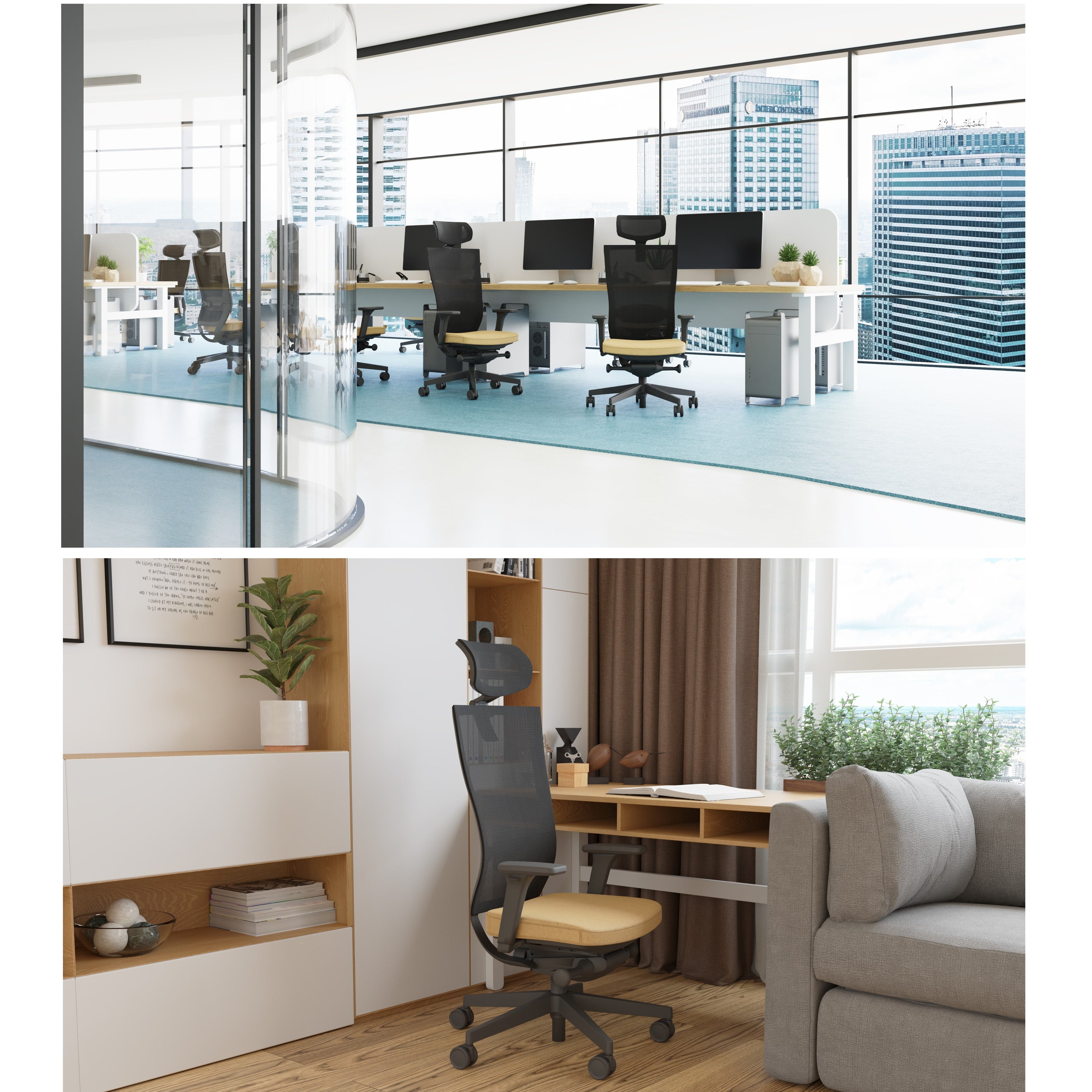 Marti HD Note Green Bürostuhl Ergonomisch mit Netzbespannung, Schwarzes Gestell-Brötter.de