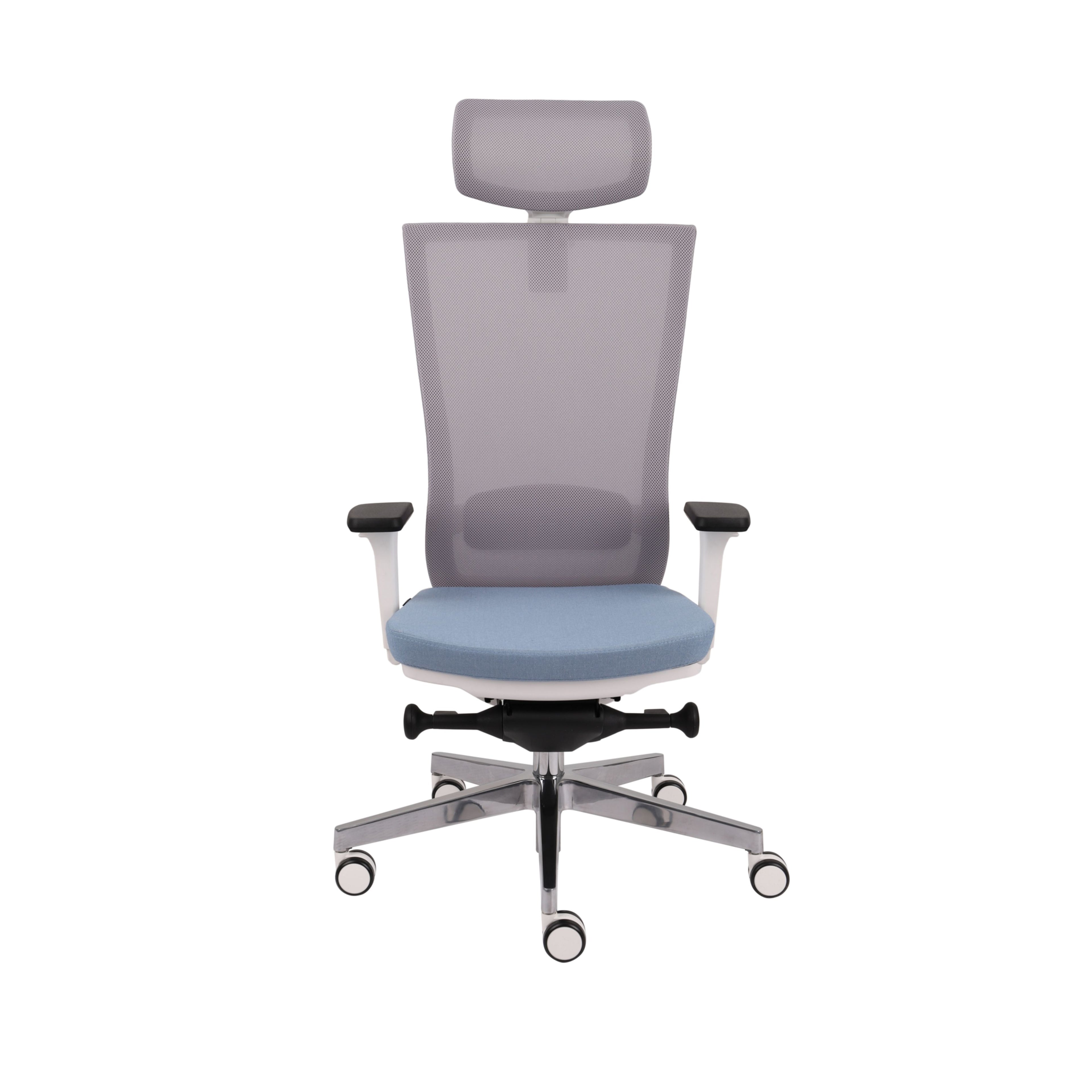 Marti Bürostuhl Ergonomisch mit Netz- oder gepolsterter Rückenlehne, Weisses Gestell, Chrome