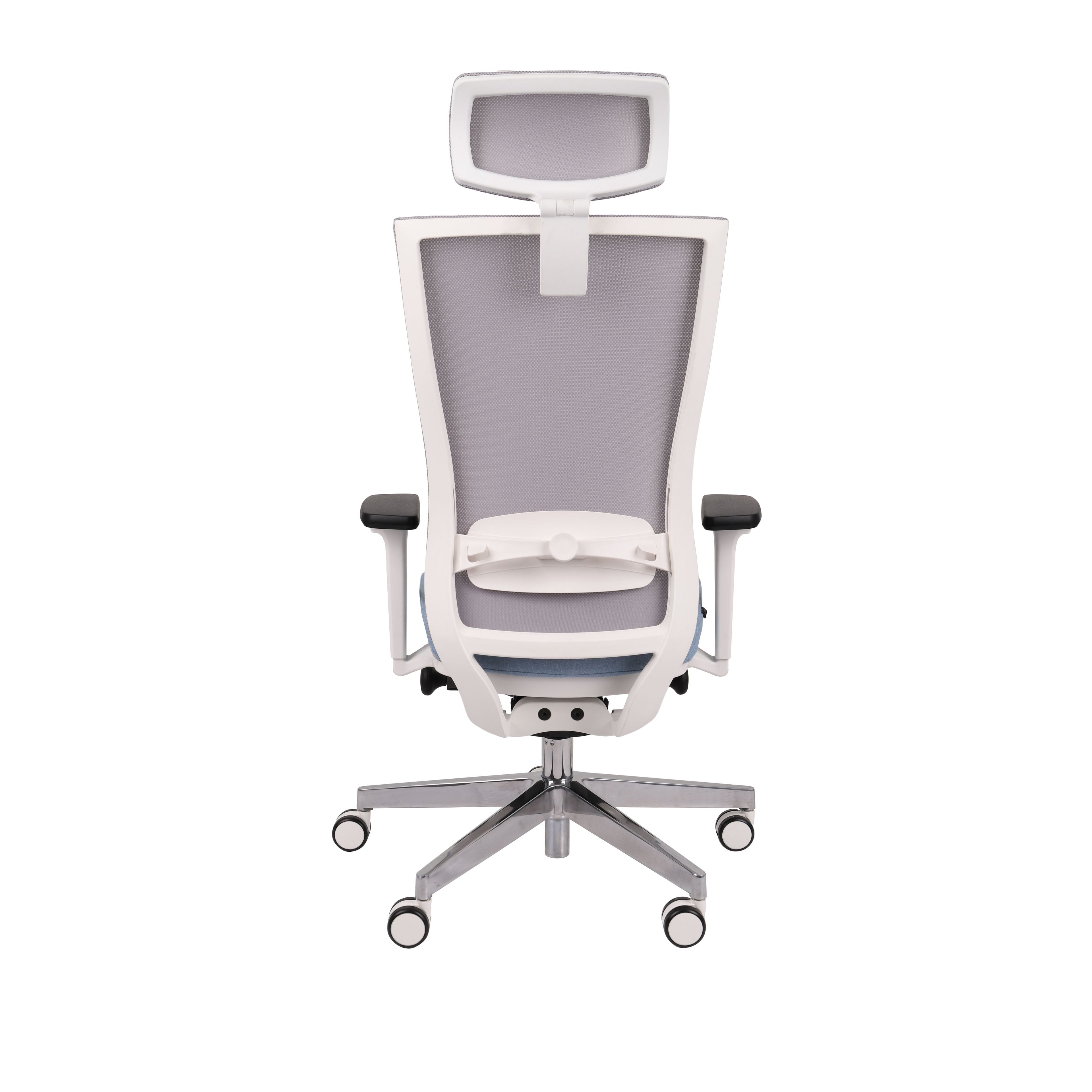 Marti Bürostuhl Ergonomisch mit Netz- oder gepolsterter Rückenlehne, Weisses Gestell, Chrome