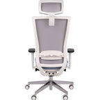 Marti HD WS Chrome Hygge Blue Bürostuhl Ergonomisch mit Netzbespannung, Weisses Gestell, Chrome Fußkreuz-Brötter.de