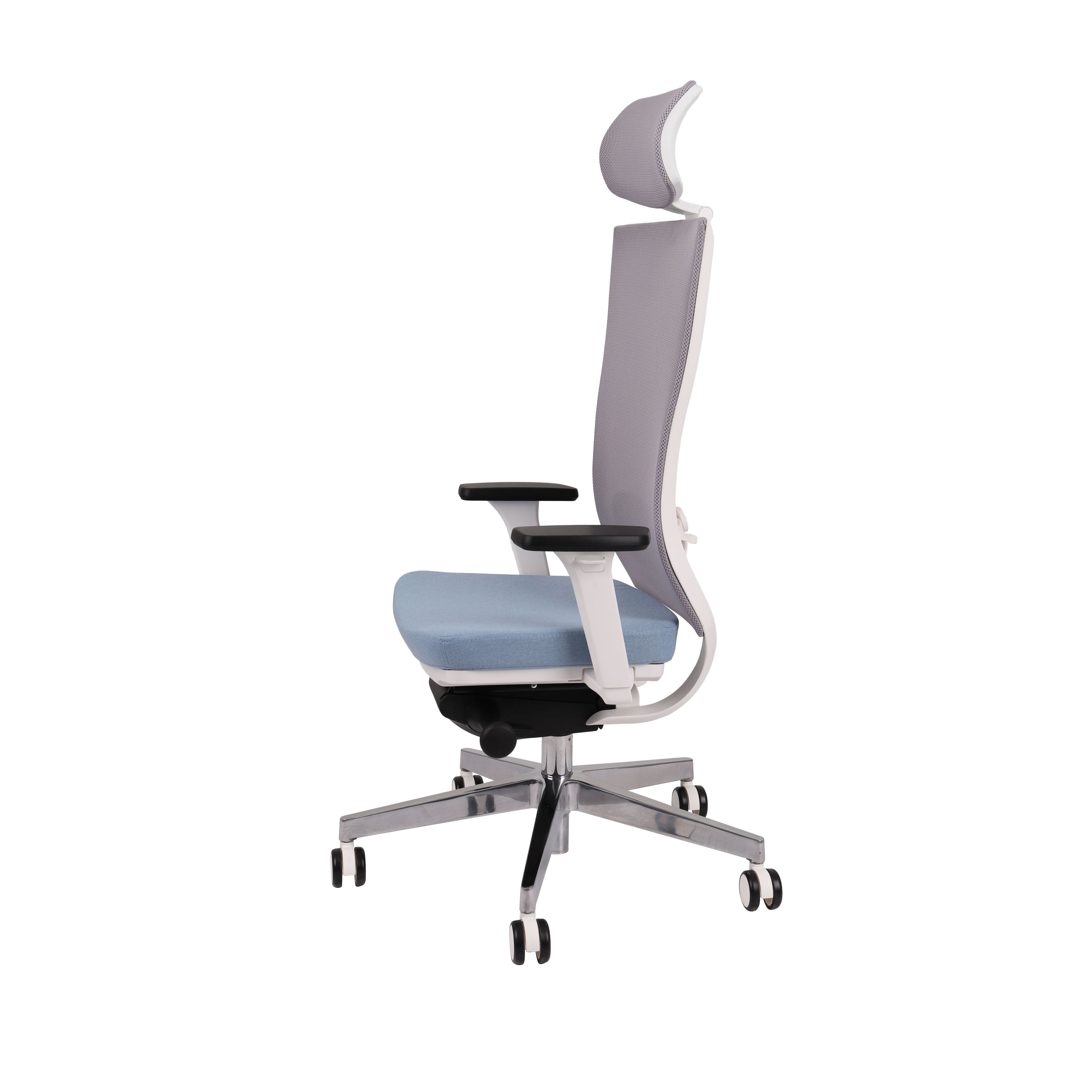 Marti Bürostuhl Ergonomisch mit Netz- oder gepolsterter Rückenlehne, Weisses Gestell, Chrome